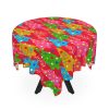 Festive Christmas Tablecloth with Colorful Trees and Ornaments - Image 3