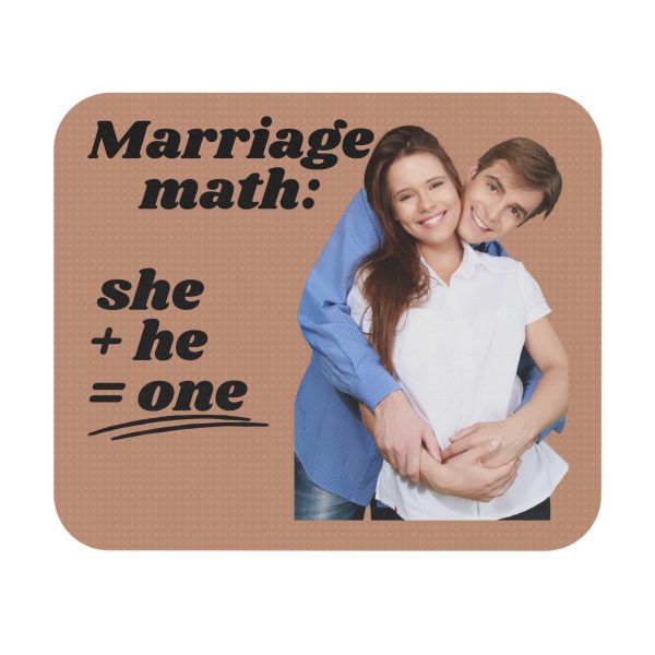 Romantic Marriage Math Mouse Pad for Couples - She + He = One Design