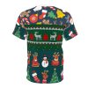 Festive Unisex "Ugly Christmas Sweater" Christmas Tee - Reindeer & Snowman Design - Image 2